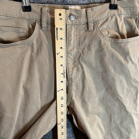 Flint and Tinder Pants Mens 32x34 Khaki Tapered Fit Stretch Casual Chino - Picture 7 of 11